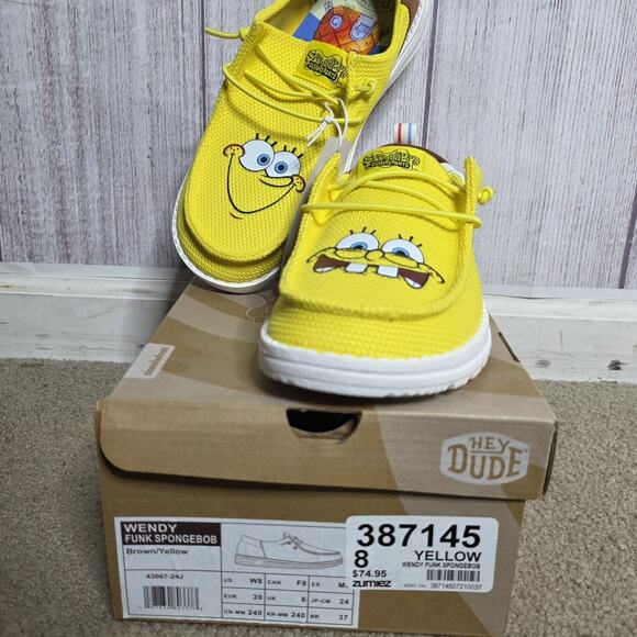 Hey Dude Wendy Funk SpongeBob Shoes Women’s 8 NWTNew in box - Picture 2 of 10